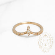 Bague - Or 10K jaune wishbone marquise composé de diamants naturels coupe rond brillant 0.10CT - RIGD300