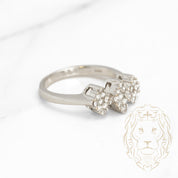 Engagement ring - 18K white gold marquise trinity set with 1.00CT round brilliant cut natural diamonds - RIGD303