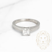 Engagement ring - Platinum princess cut cz stone - RIP001