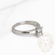 Engagement ring - Platinum princess cut cz stone - RIP001