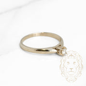 Bague de fiançailles - Or 14K blanc solitaire illusion diamant naturel coupe rond brillant 0.08CT - RIGD309