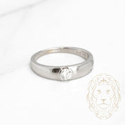 Engagement ring - 18K gold white solitaire round brilliant cut natural diamond 0.18CT tension set - RIGD310