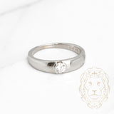 Bague de fiançailles - Or 18K blanc solitaire diamant naturel coupe rond brillant 0.18CT serti tension - RIGD310