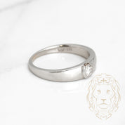 Engagement ring - 18K gold white solitaire round brilliant cut natural diamond 0.18CT tension set - RIGD310