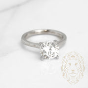 Engagement ring - 10K gold white brilliant cut cz stone - RIG713