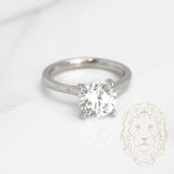 Bague de fiançailles - Or 10K blanc pierre cz coupe rond brillant - RIG713