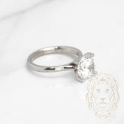 Engagement ring - 10K gold white brilliant cut cz stone - RIG713