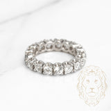Bague - Or 14K blanc éternité pierres cz coupe rond brillant 4mm - RIG714