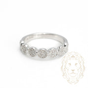 Ring - 10K white gold semi eternity circles paved with natural diamonds 0.15CT - RIGD320