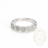 Bague - Or 10K blanc semi-éternité cercles pavé de diamants naturels 0.15CT - RIGD320