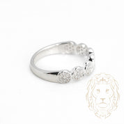 Ring - 10K white gold semi eternity circles paved with natural diamonds 0.15CT - RIGD320