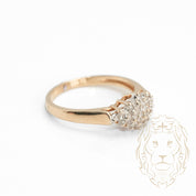 Engagement ring - 10K yellow gold pyramid cluster of natural diamonds 0.15CT - RIGD326