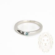 Engagement ring - 18K gold solitaire round brilliant blue cut natural diamond 0.05CT tension set - RIGD329