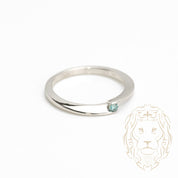 Engagement ring - 18K gold solitaire round brilliant blue cut natural diamond 0.05CT tension set - RIGD329