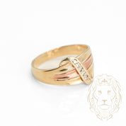 Ring - 10K two-tone yellow & pink gold set with natural diamonds 0.50CT - RIGD331