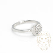 Ring - 10K white gold heart paved with natural diamonds 0.10CT - RIGD333