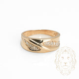 Bague - Or 10K jaune sertie de diamants naturels 0.16CT - RIGD334