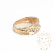 Bague - Or 10K jaune sertie de diamants naturels 0.16CT - RIGD334