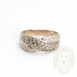 Bague - Or 18K blanc bandes croisées pavé de diamants naturels 0.75CT - RIGD336