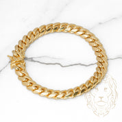 Bracelet - Gold 14K yellow cuban link solid 9.5mm - BRG503