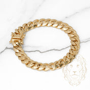 Bracelet - Gold 14K yellow cuban link solid 10.3mm - BRG504