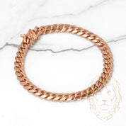 Bracelet - Gold 10K rose cuban link solid 8mm - BRG506