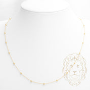 Necklace - 10K yellow gold mixed cable & beads 2.5mm - CHG581