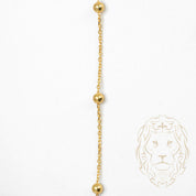 Necklace - 10K yellow gold mixed cable & beads 2.5mm - CHG581