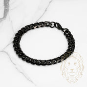 Bracelet - Black Stainless Steel Cuban Link 9mm - BRSTS001