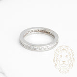 Bague - Or 14K blanc éternité diamants lab coupe rond brillant sertis en canal 2.00CT - RIGL044