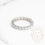 Bague - Or 14K blanc éternité diamants lab coupe rond brillant sertis dans des griffes fendues 2.00CT - RIGL045