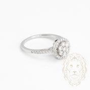 Engagement ring - 14K gold halo composite round brilliant cut natural diamonds 0.80CT - RIGD361