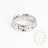 Bague jonc - Or 10K blanc sertie de diamants naturels coupe rond brillant en canal 0.42CT - RIGD362