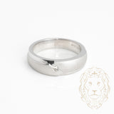 Bague jonc - Or 10K blanc finition brossée sertie d'un diamant naturel 0.08CT - RIGD364