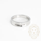 Bague jonc - Or 10K blanc sertie de diamants naturels coupe rond brillant en canal 0.10CT - RIGD371