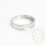 Wedding band ring - 10K white gold set with 0.10CT round brilliant channel cut natural diamonds - RIGD371