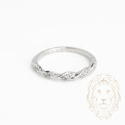 Bague - Or 10K blanc twist serties de diamants naturels 0.10CT - RIGD372