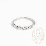 Bague - Or 10K blanc twist serties de diamants naturels 0.10CT - RIGD372