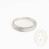 Bague - Or 14K blanc semi-éternité sertie de diamants naturels 0.15CT - RIGD374
