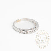 Ring - Semi-eternity 14K white gold set with 0.15CT natural diamonds - RIGD374