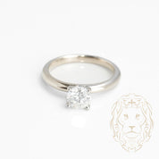 Bague de fiançailles - Or 14K blanc solitaire coupe rond brillant 0.90CT - RIGD375