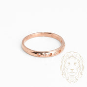 Ring - 10K pink gold set with 0.06CT natural diamonds & heart cut-outs - RIGD385