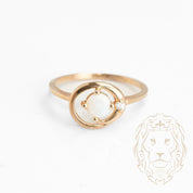 Bague - Or 10K jaune opale & diamant naturel 0.05CT - RIGD390