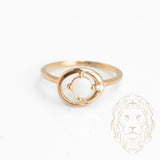 Bague - Or 10K jaune opale & diamant naturel 0.05CT - RIGD390