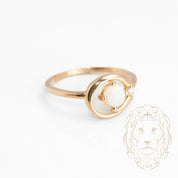 Bague - Or 10K jaune opale & diamant naturel 0.05CT - RIGD390