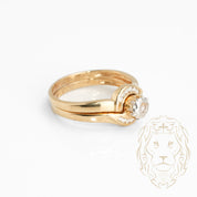 Engagement ring - 10K yellow gold illusion set (2) with natural 0.20CT channel set diamond setting & wedding band - RIGD393