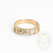 Ring - 14K yellow gold semi eternity cut natural brilliant round diamonds 0.50CT tension set - RIGD394