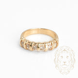 Bague - Or 14K jaune semi-éternité diamants naturels coupe rond brillant 0.50CT sertis tension - RIGD394