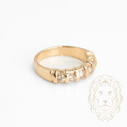 Ring - 14K yellow gold semi eternity cut natural brilliant round diamonds 0.50CT tension set - RIGD394