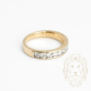 Bague - Or 14K jaune semi-éternité diamants naturels coupe rond brillant 1.00CT sertis en canal - RIGD411